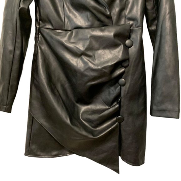 Nasty Gal Faux Leather Touch Me Dress Jacket sz 4 - Picture 3 of 9